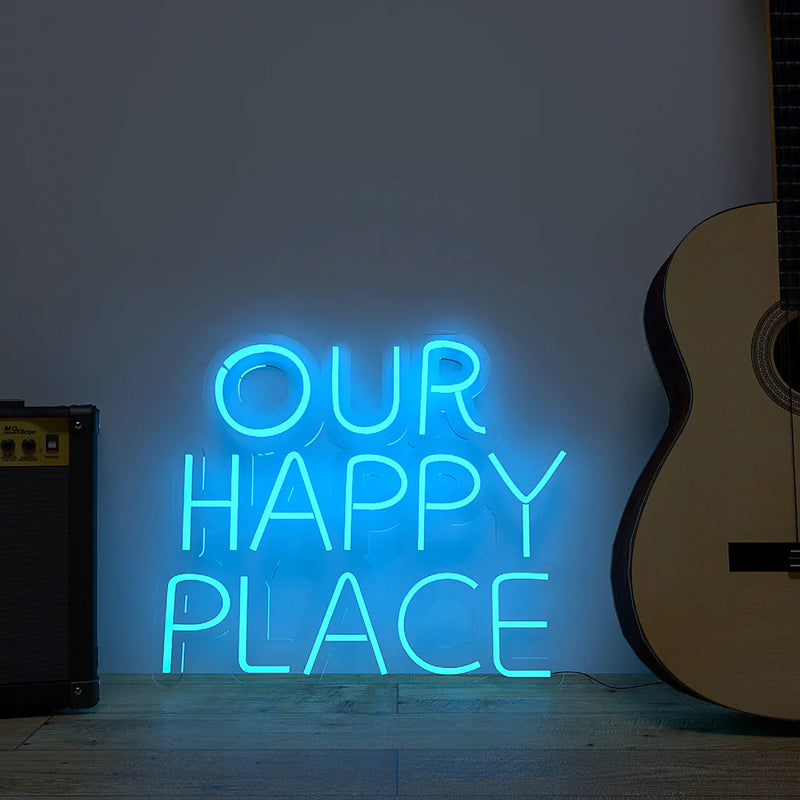 Our Happy Place Text Neon LED Light