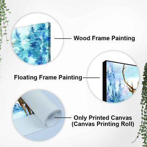 Pair of Deer in Snow Covered Forest Wall Painting