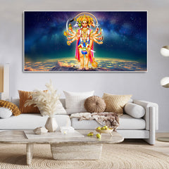 Panchmukhi Bajrangbali Scenery Premium Canvas Wall Painting