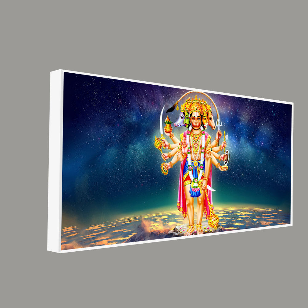 Panchmukhi Bajrangbali Scenery Premium Canvas Wall Painting