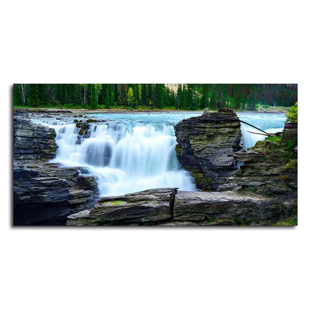 Panoramic Canvas Wall Painting of Amazing Waterfall View