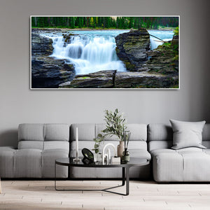 Panoramic Canvas Wall Painting of Amazing Waterfall View