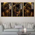 Panther Face Modern Acrylic Wall Decor Painting Set of 3