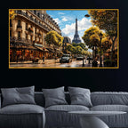 Paris Street View Crystal Floating Frame Wall Art Painting