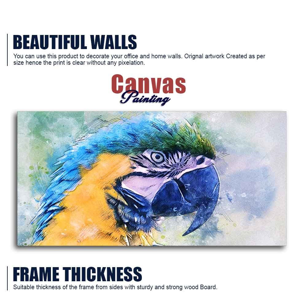 Parrot Watercolor Art Canvas Wall Painting