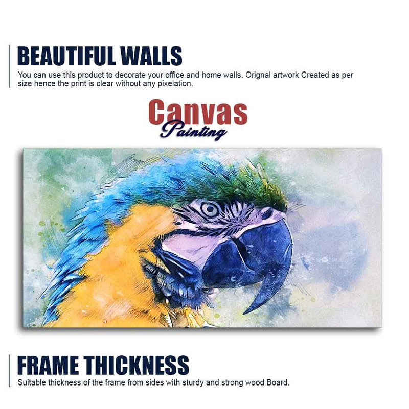 Parrot Watercolor Art Canvas Wall Painting