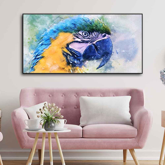 Parrot Watercolor Art Canvas Wall Painting