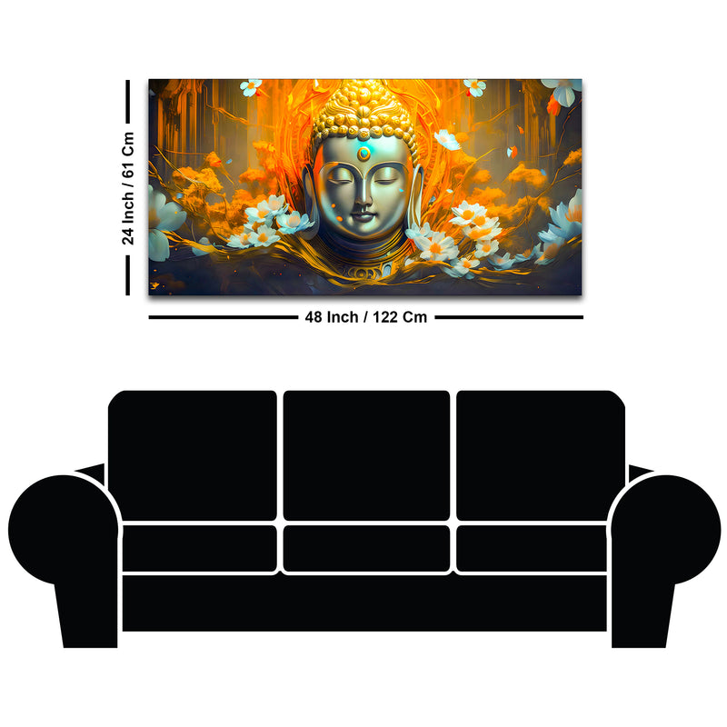 Peace & Calm Buddha Canvas Painting for Living Room Wall