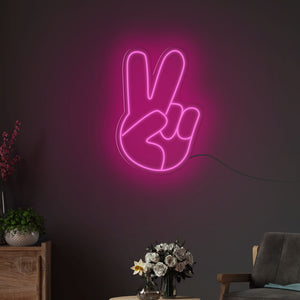 Peace Hand Neon Sign LED Light