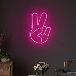 Peace Hand Neon Sign LED Light