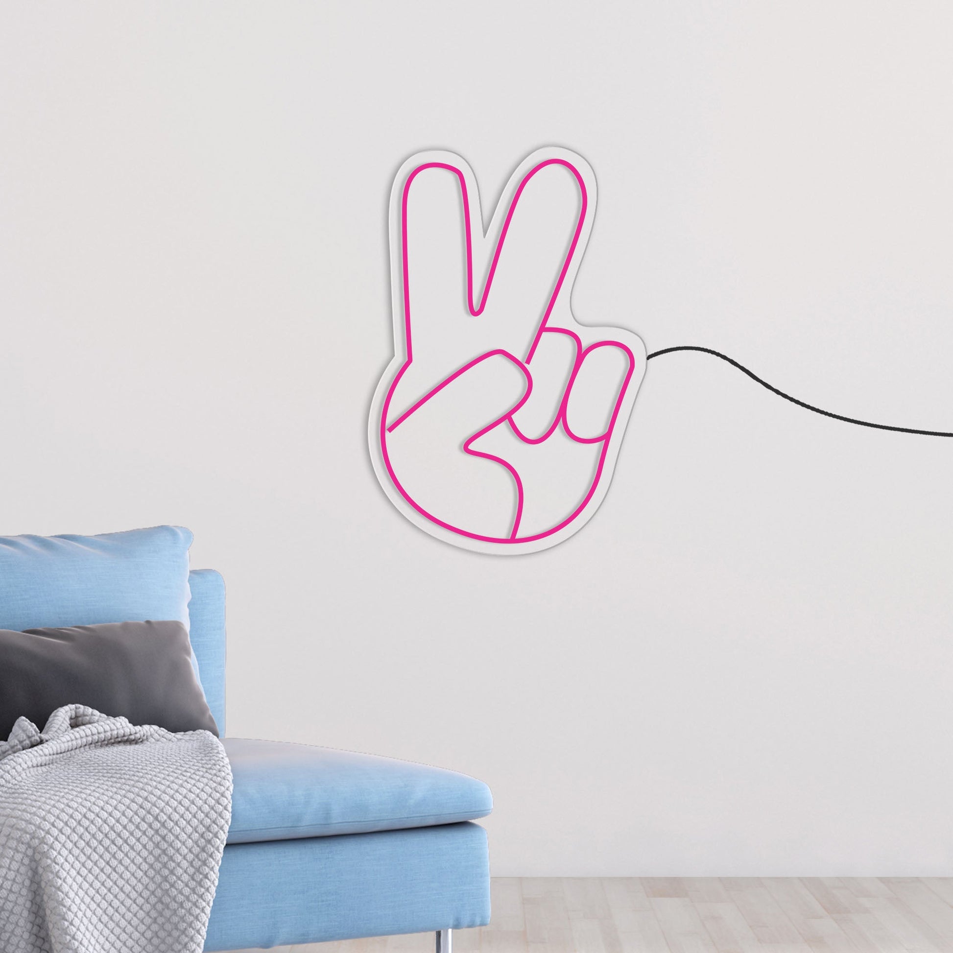 Peace Hand Neon Sign LED Light