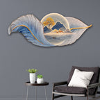 Peace In a Leaf Crystal Glass Backlit LED Wall Art