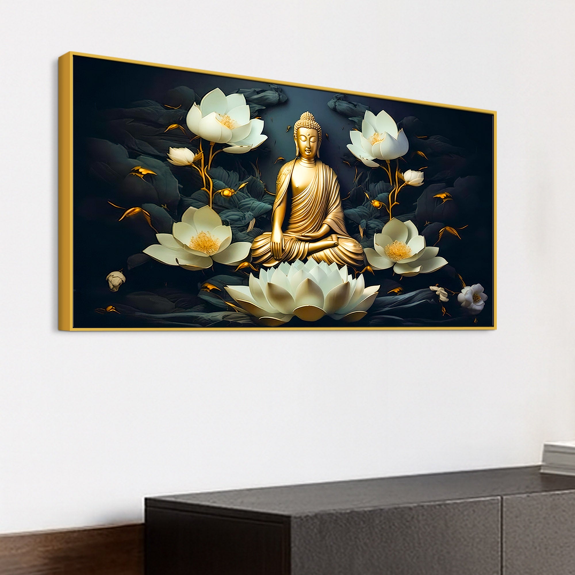 Peaceful Buddha Canvas Painting for Living Room & Bedroom