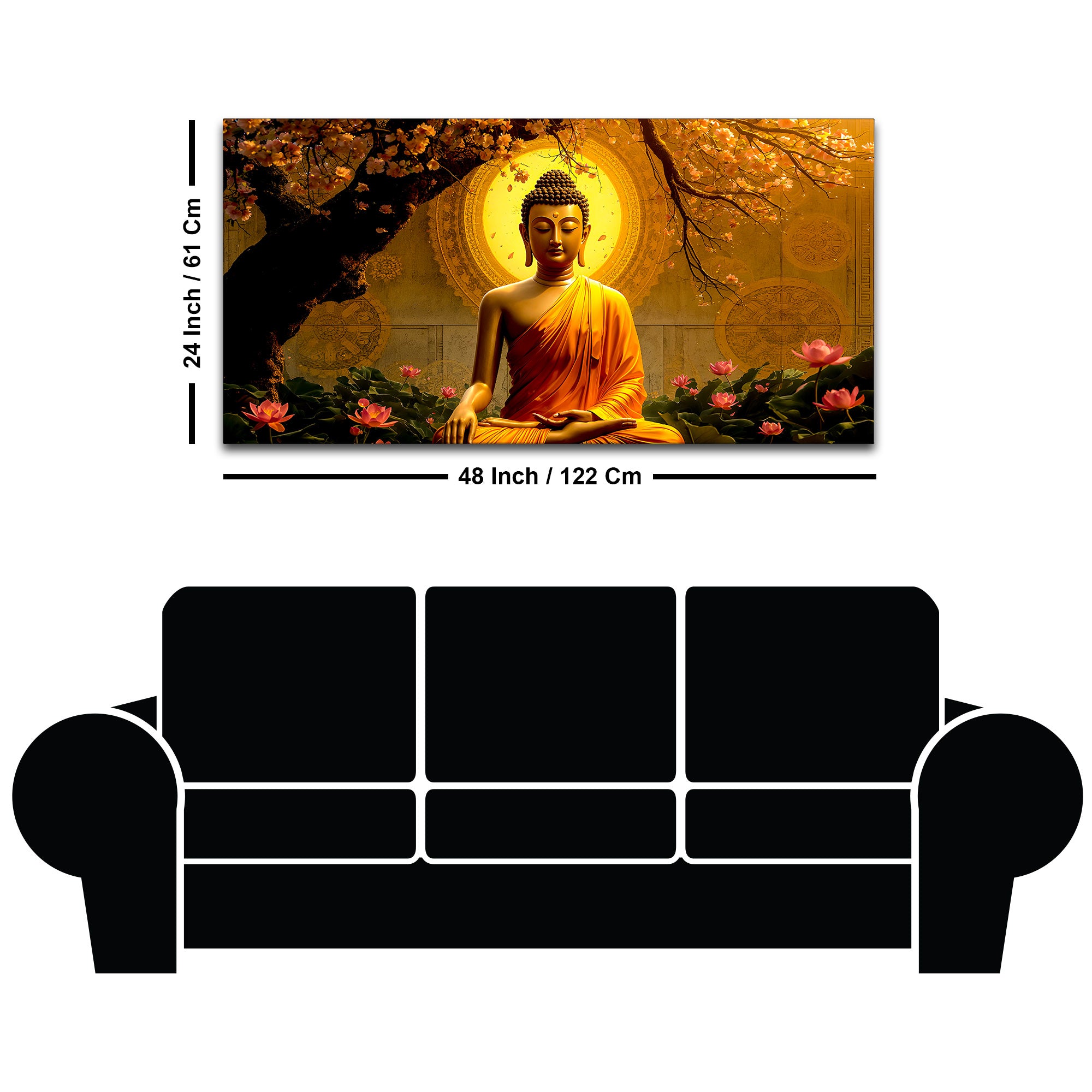 Peaceful Buddha Canvas Wall Painting