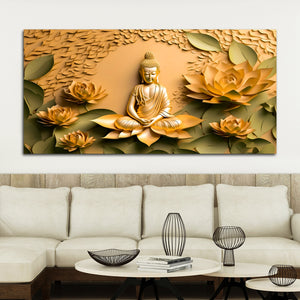 Peaceful Buddha Canvas Wall Painting for Living Room Decor