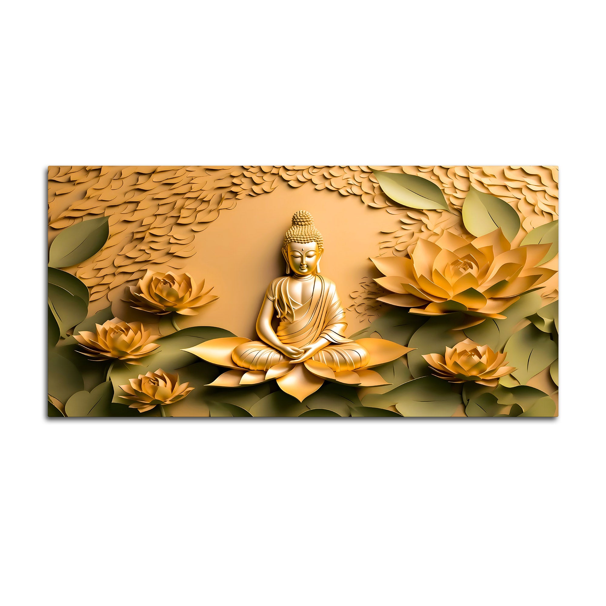 Peaceful Buddha Canvas Wall Painting for Living Room Decor
