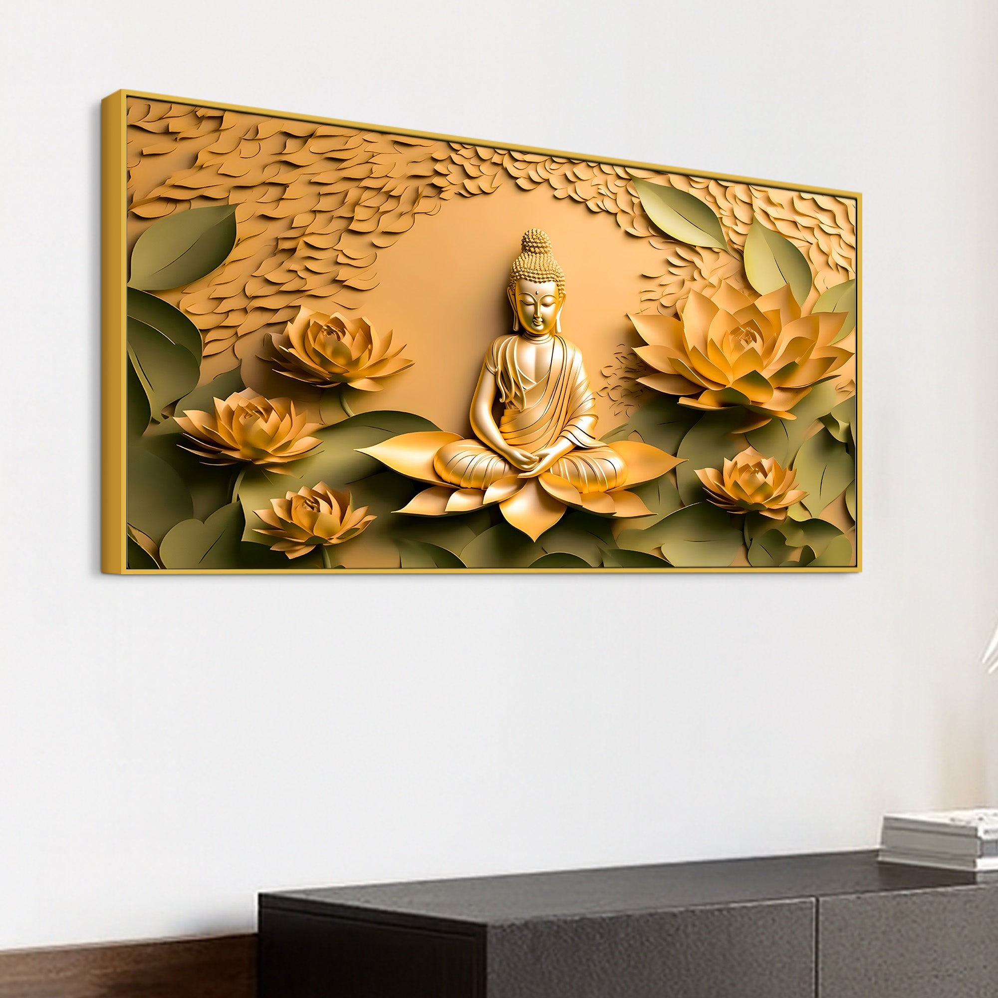 Peaceful Buddha Canvas Wall Painting for Living Room Decor