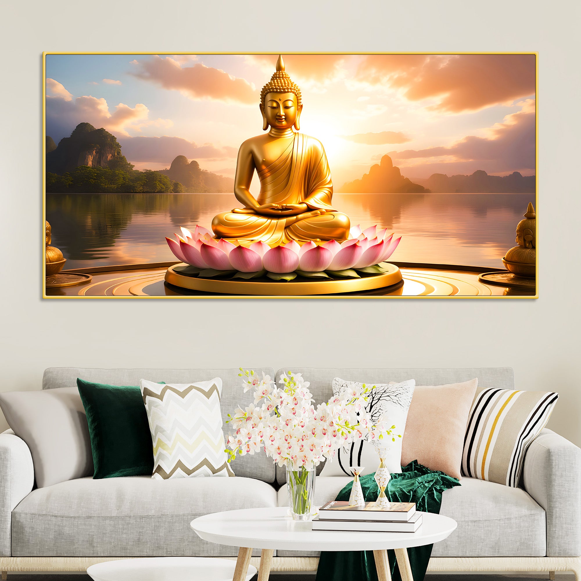 Peaceful Buddha Canvas Wall Painting for Modern Home Decoration