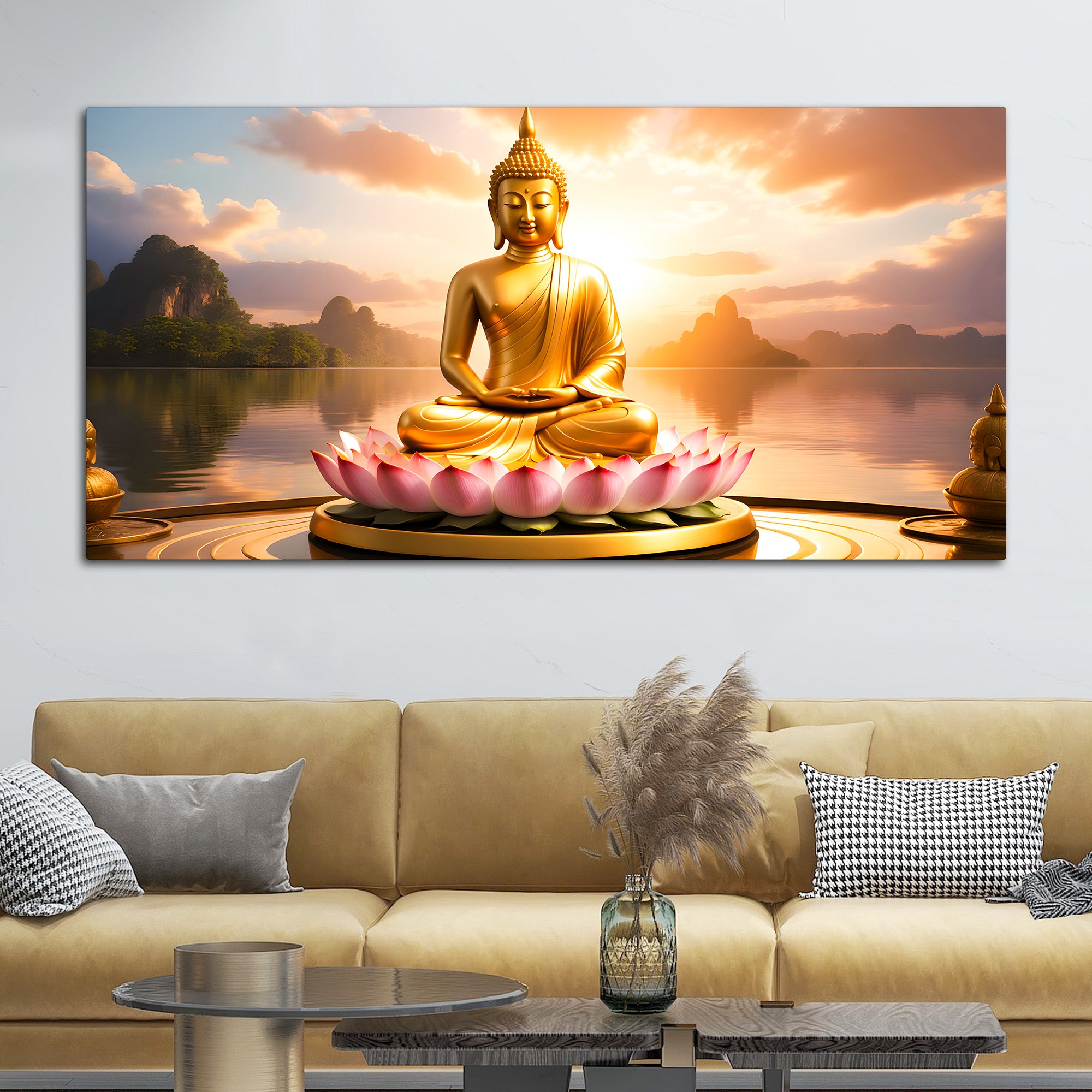 Peaceful Buddha Canvas Wall Painting for Modern Home Decoration
