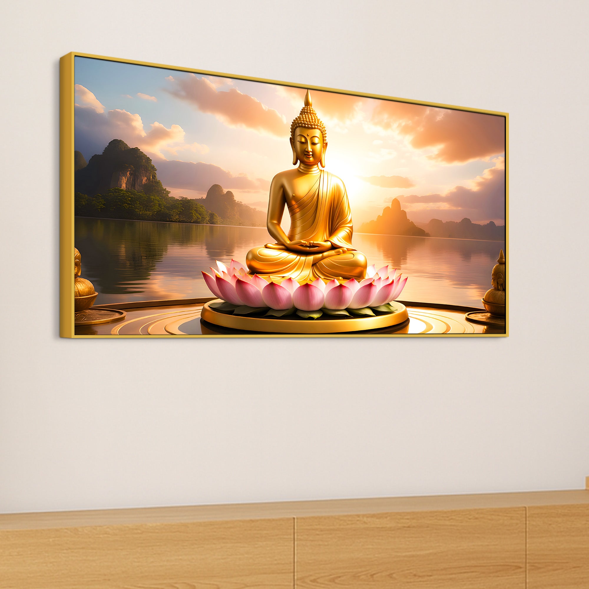 Peaceful Buddha Canvas Wall Painting for Modern Home Decoration
