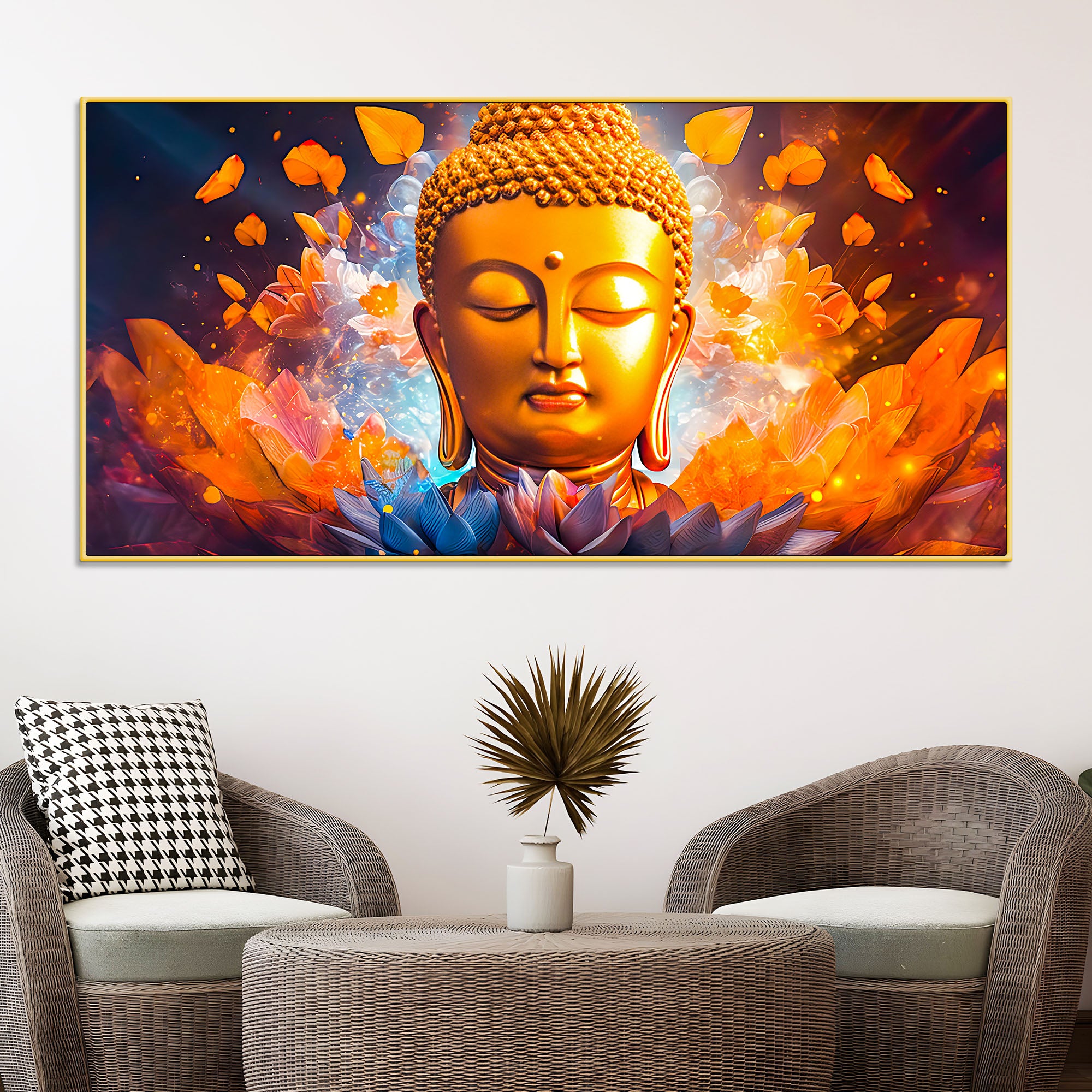 Peaceful Buddha Face Canvas Wall Painting for Decoration