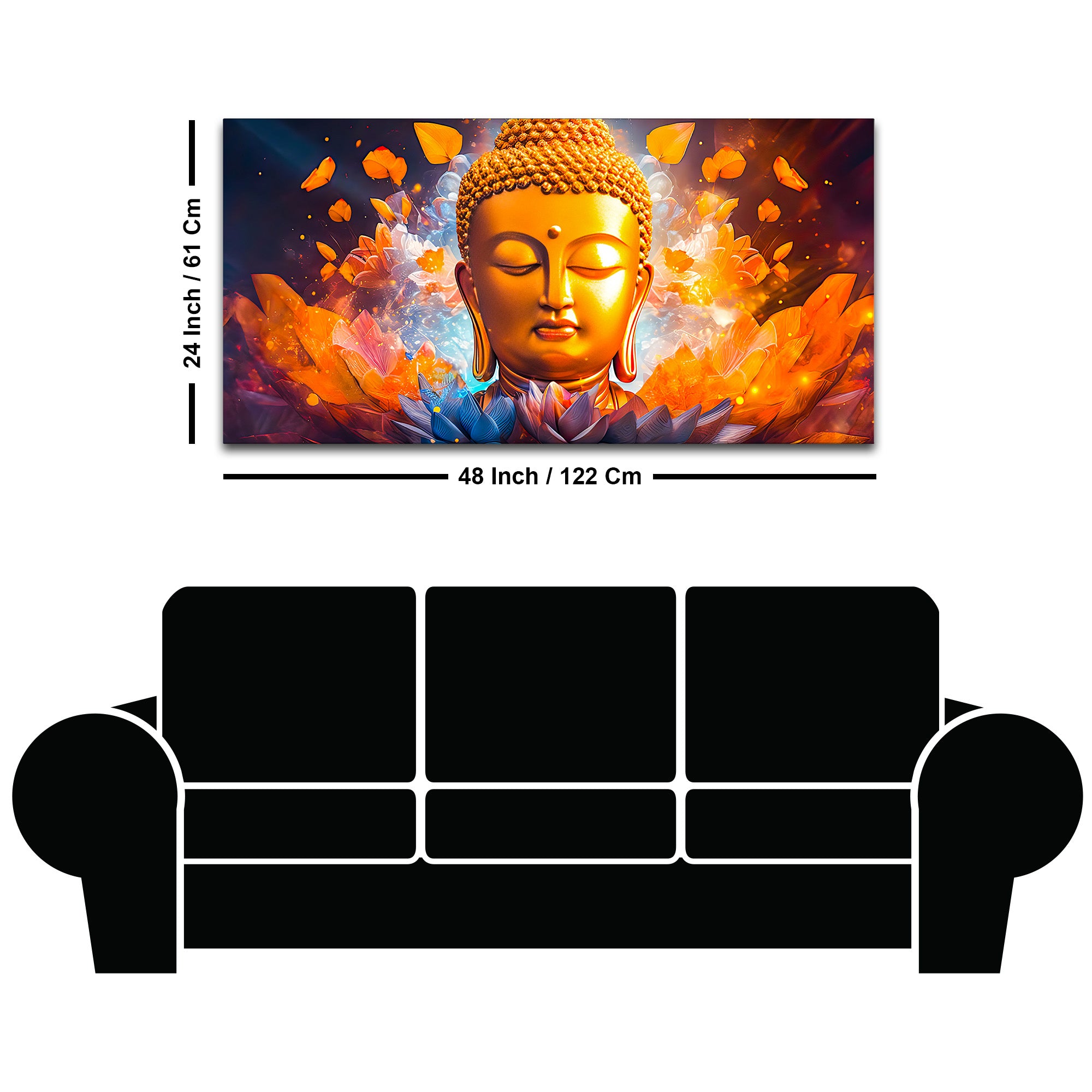 Peaceful Buddha Face Canvas Wall Painting for Decoration