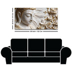 Peaceful Buddha Face with Golden Floral Elegance 3D Canvas Wall Painting
