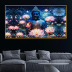 Peaceful Buddha Glowing Crystal Glass Painting