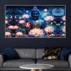 Peaceful Buddha Glowing Crystal Glass Painting