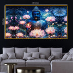 Peaceful Buddha Glowing Crystal Glass Painting