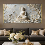 Peaceful Buddha in Nature with Birds 3D Canvas Wall Painting