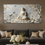 Peaceful Buddha in Nature with Birds 3D Canvas Wall Painting