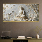 Peaceful Buddha in Nature with Birds 3D Canvas Wall Painting