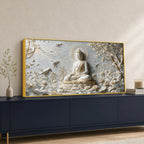 Peaceful Buddha in Nature with Birds 3D Canvas Wall Painting