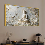 Peaceful Buddha in Nature with Birds 3D Canvas Wall Painting
