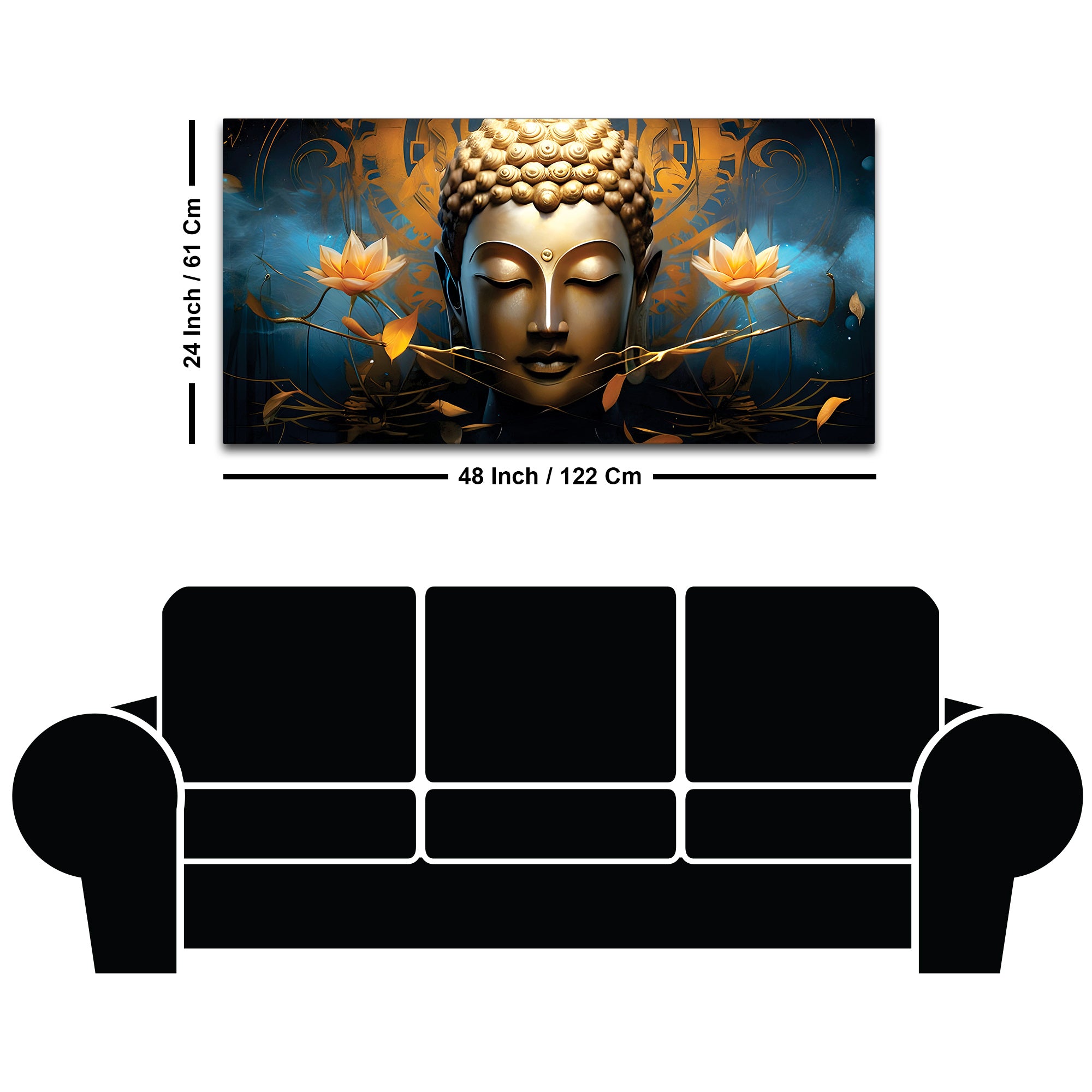 Peaceful Buddha Painting for Wall Decoration Ideas