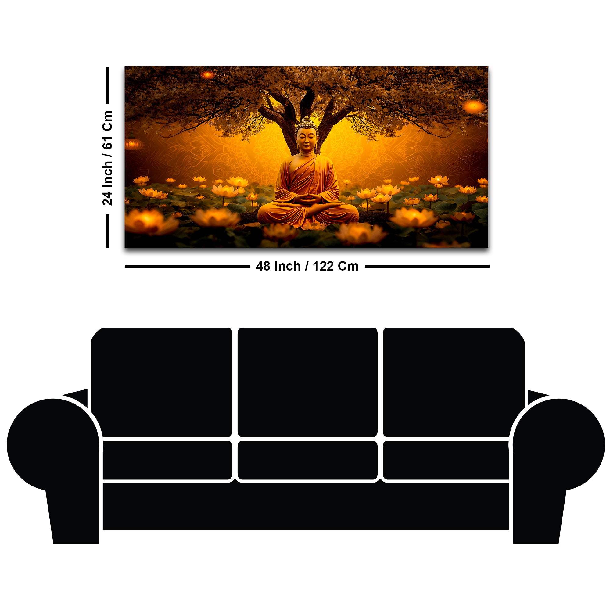 Peaceful Buddha Wall Art Canvas Painting