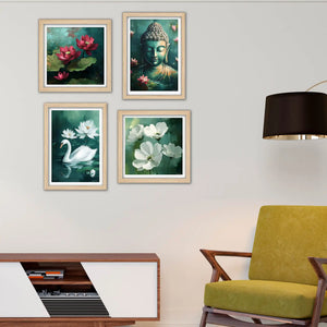 Peaceful Buddha Wall Art Frame Set of 4