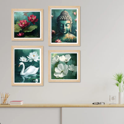 Peaceful Buddha Wall Art Frame Set of 4