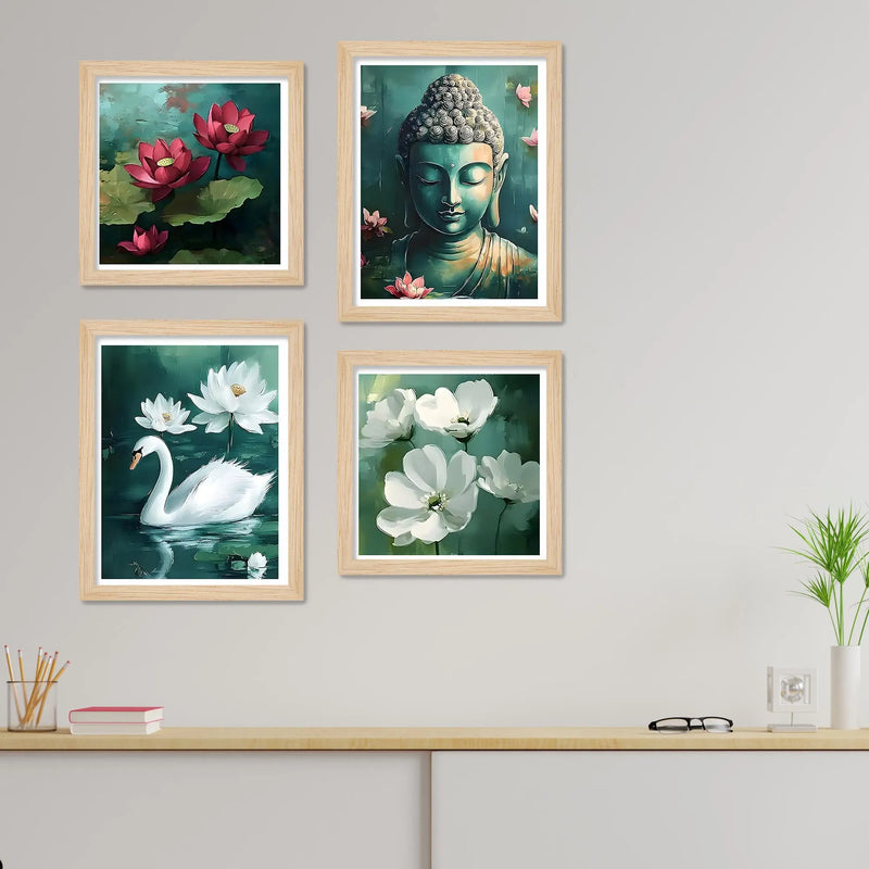 Peaceful Buddha Wall Art Frame Set of 4