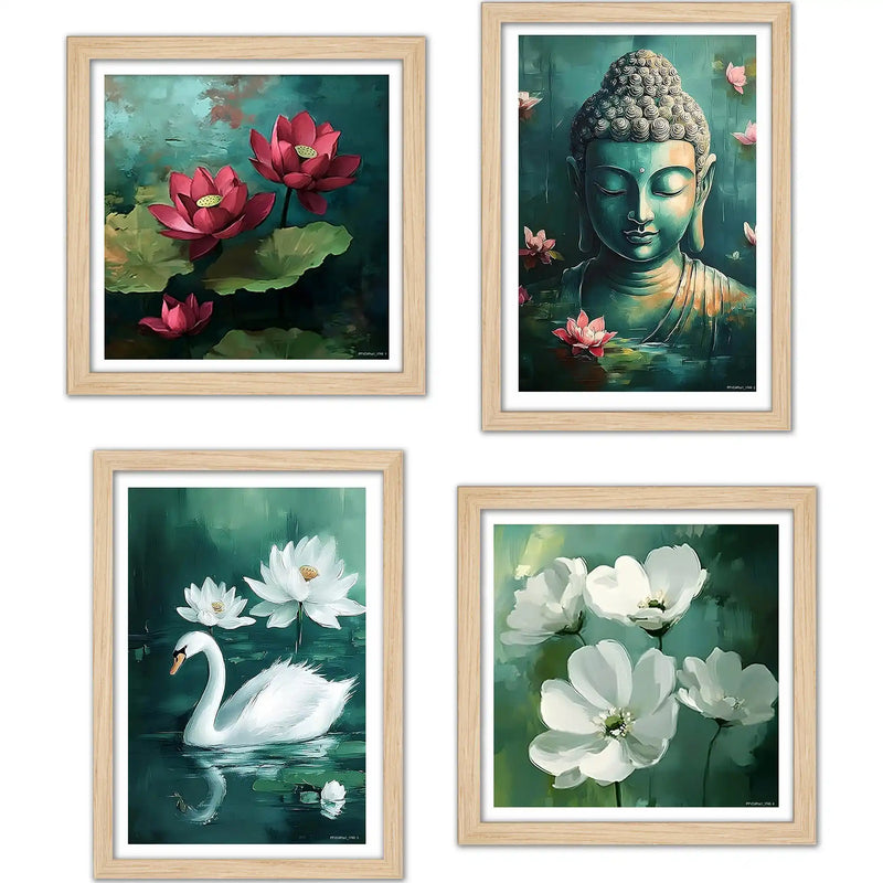 Peaceful Buddha Wall Art Frame Set of 4