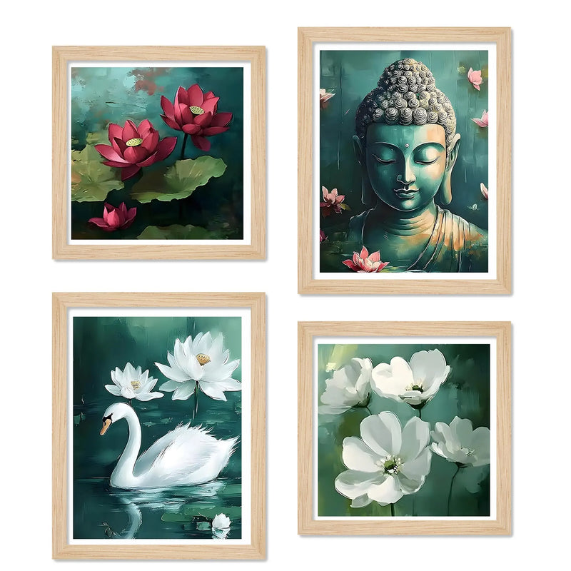 Peaceful Buddha Wall Art Frame Set of 4