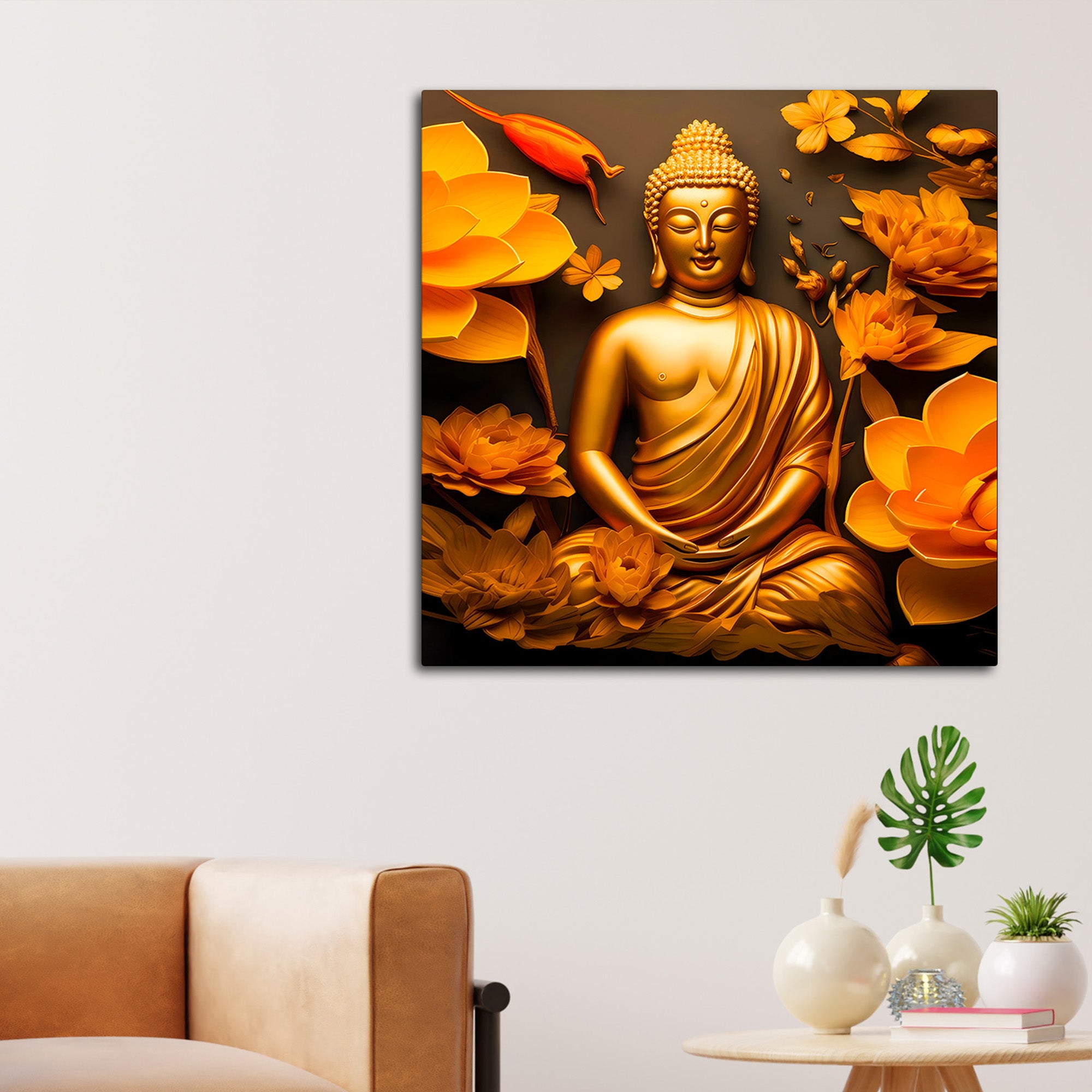 Peaceful Buddha Wall Art Painting for Home & Office
