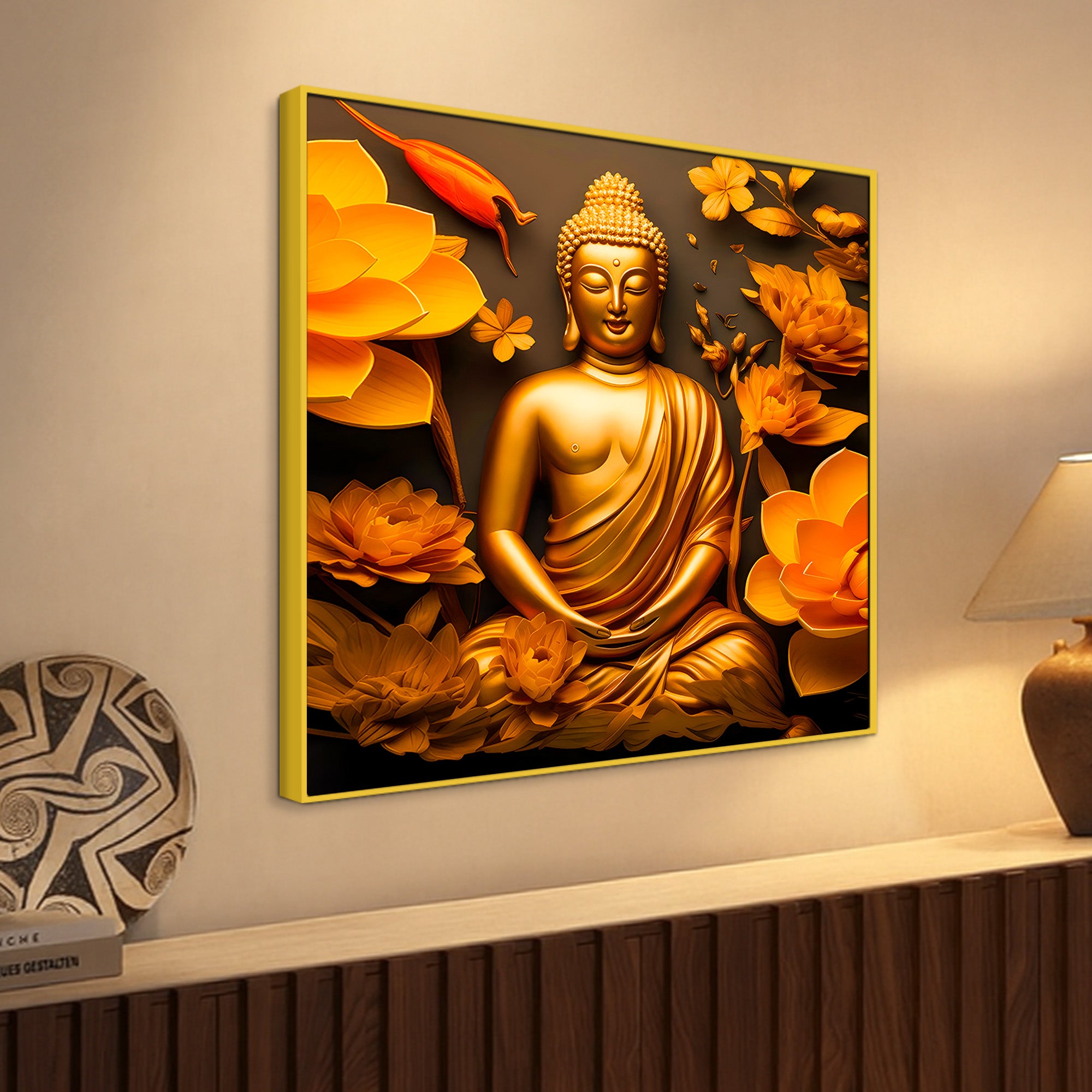 Peaceful Buddha Wall Art Painting for Home & Office