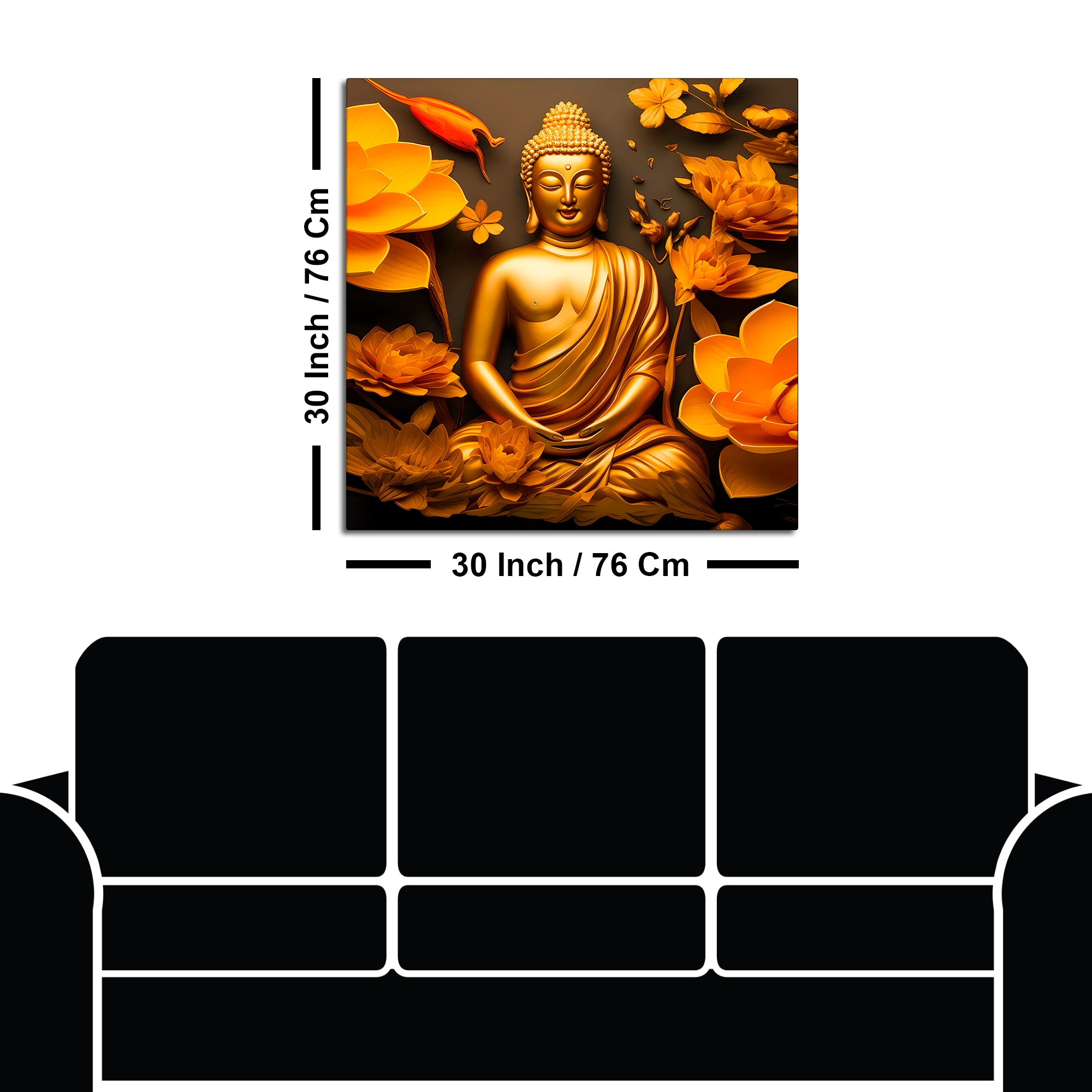 Peaceful Buddha Wall Art Painting for Home & Office