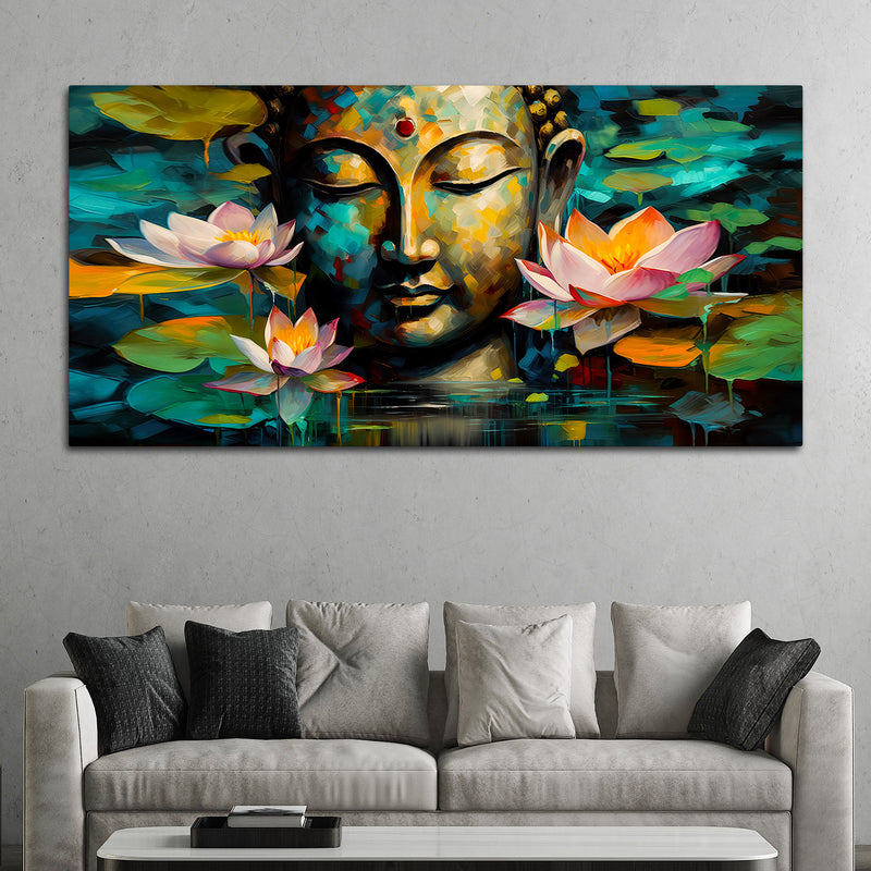 Peaceful Buddha Wall Canvas Painting for Spiritual Home Décor