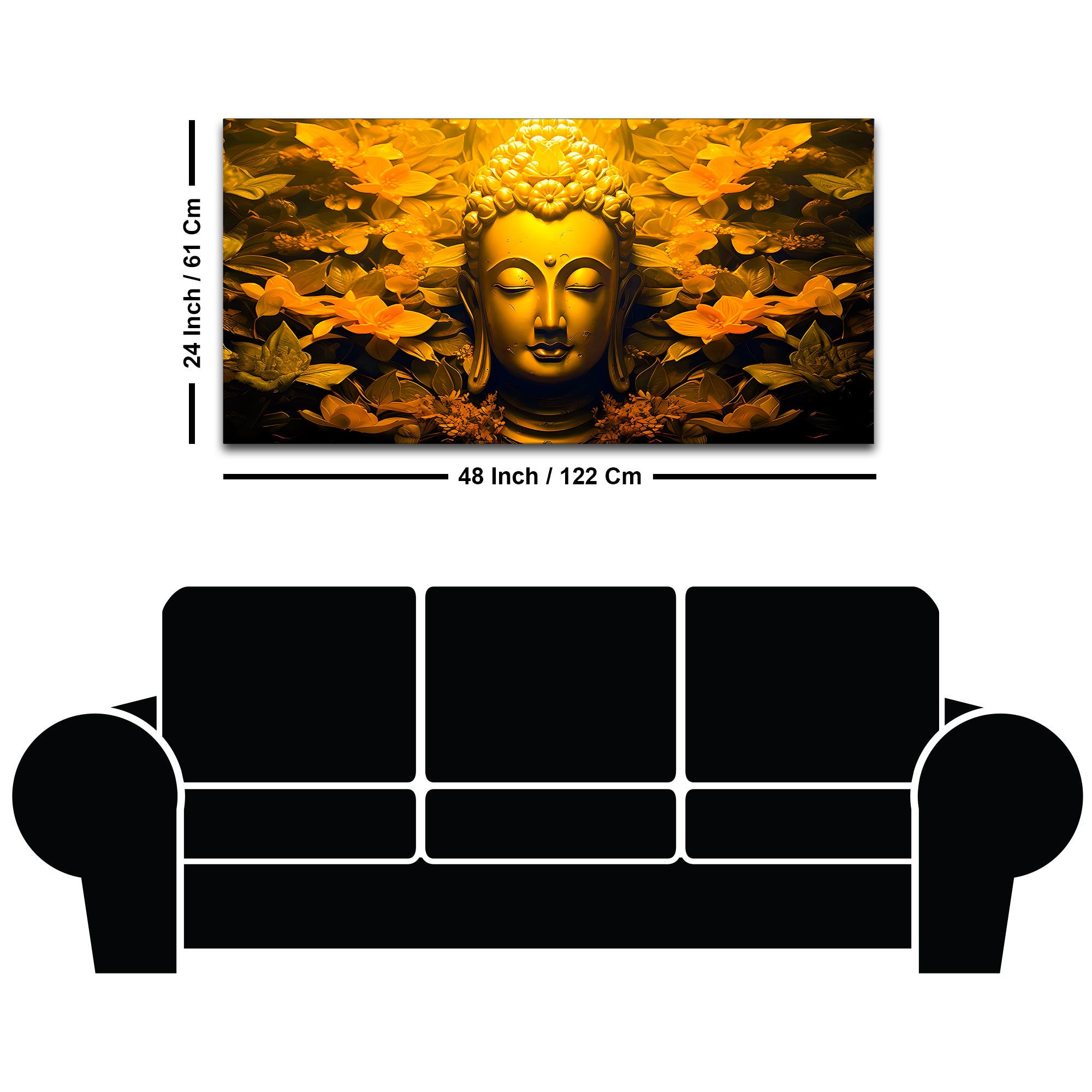 Peaceful Buddha Wall Painting for Room Décor