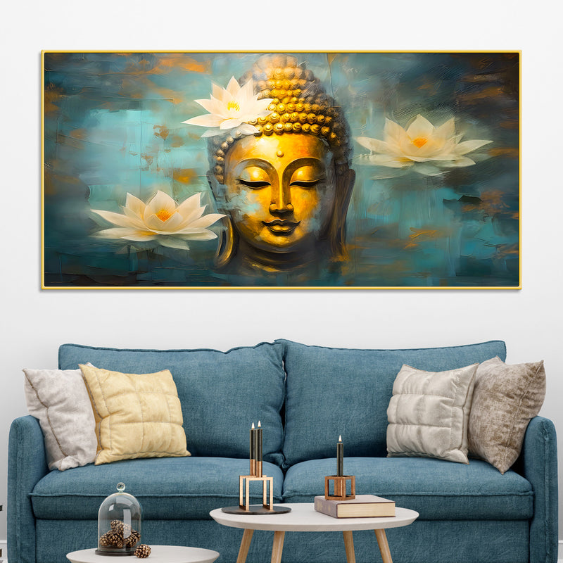 Peaceful Buddha Wall Painting on Canvas for Harmony & Calm