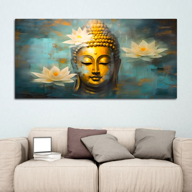 Peaceful Buddha Wall Painting on Canvas for Harmony & Calm