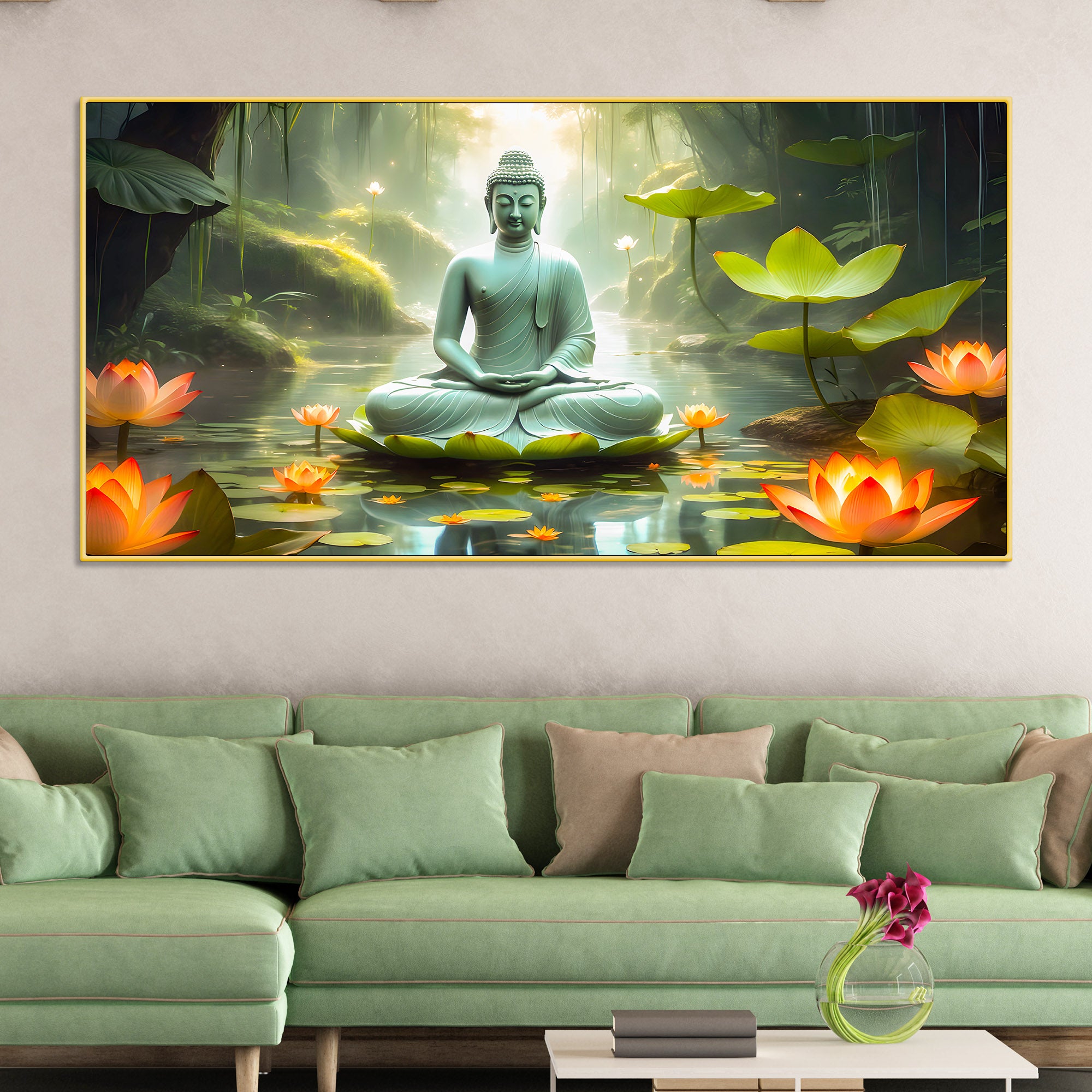 Peaceful Decor Buddha Painting for Home & Office Décor